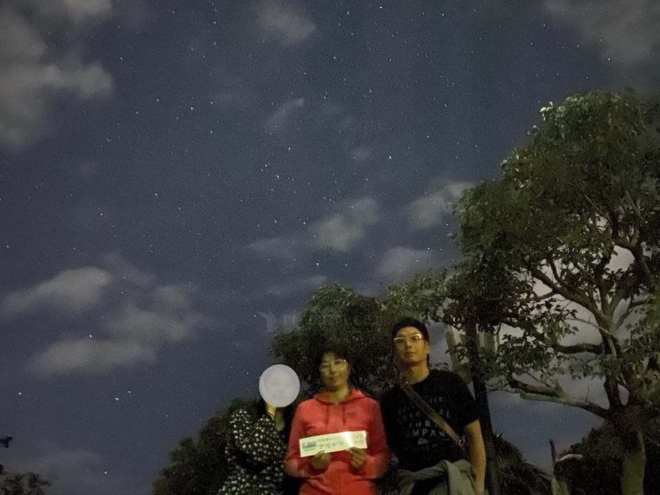 石垣島の星と一緒に撮影